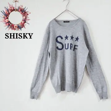 SHISKY 시스키 별 패턴 로고 긴팔 니트 스웨터 캐주얼 M