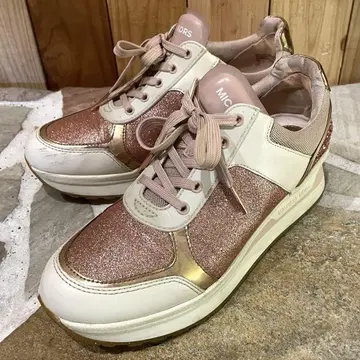 레어 마이클코어스 핑크 라메 글리터 스니커즈 24cm