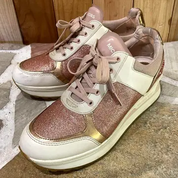 레어 마이클코어스 핑크 라메 글리터 스니커즈 24cm