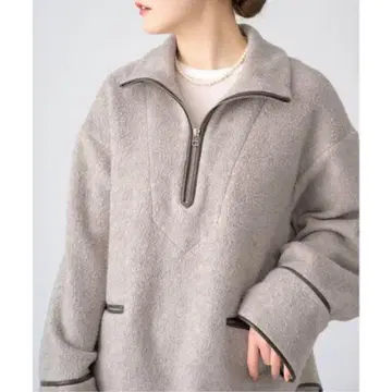 iena 야크 네이비 플리스 하프 ZIP 풀오버