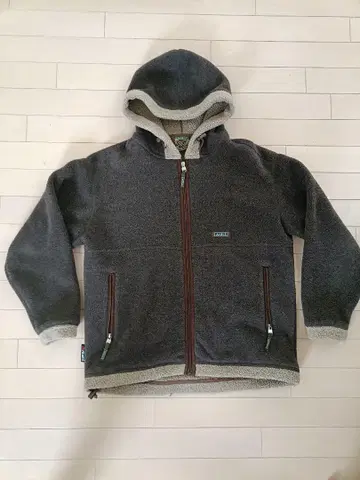 AIGLE 플리스 자켓 후드 부착 짙은 갈색