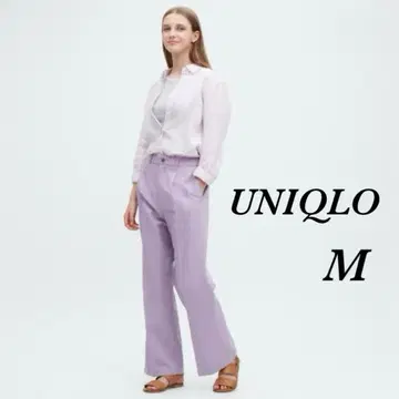 [ UNIQLO ] 유니클로 택 포함 새상품 린넨 블렌드 턱 와이드 팬츠