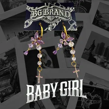 나비 지르코니아 후프 귀걸이 (304 stainless)