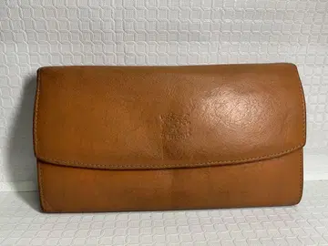 ILBISONTE 브라운 가죽 이단 접이 장지갑