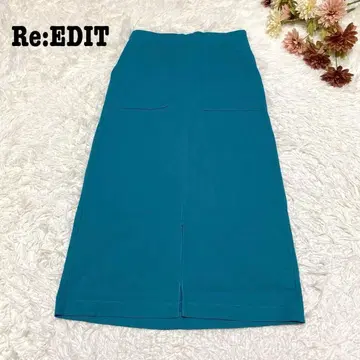 s.1251 [리디] 무릎 아래 타이트 스커트 터콰이즈 블루 지퍼 L