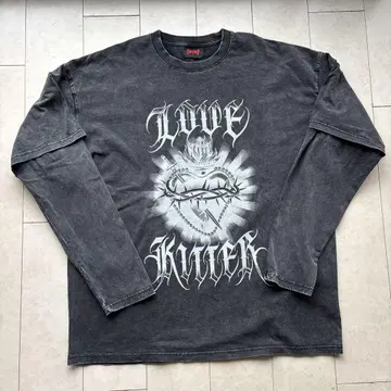 LOVE KILLER/러브 킬러 킬러하트 레이어드 긴팔 티셔츠