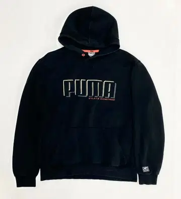 PUMA 블랙 후드 부착 후드티 L 사이즈