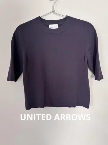 UNITED ARROWS 다크 네이비 오부 소매 니트