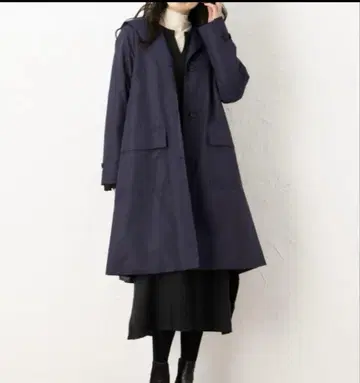 모토마치 제라르 후드 부착 스텐카라 코트(네이비) & 라이너(블랙) 2점