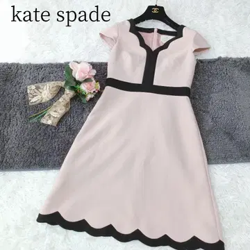 [ kate spade ] 바이컬러 커팅 롱 원피스 플레어 고급