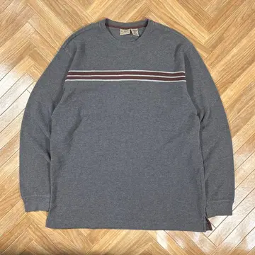 엘엘빈 와플 서멀 롱티 llbean 그레이 보더 긴팔