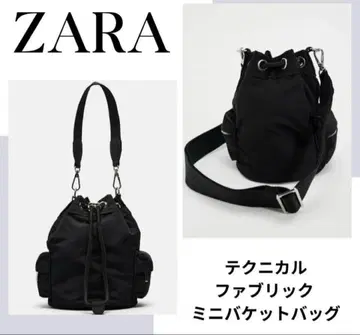 ZARA 테크니컬 패브릭 미니 버킷백 숄더백