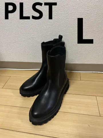 [새상품] PLST 블랙 사이드 고어 부츠 통굽 L 24.5 블랙