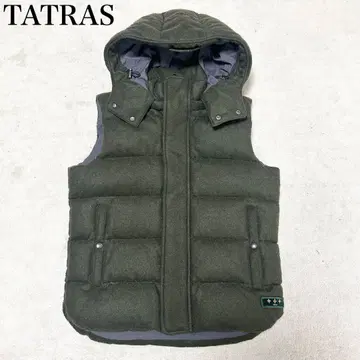 타트라스 TATRAS 울 다운 베스트 다운 자켓 카키 후드 부착