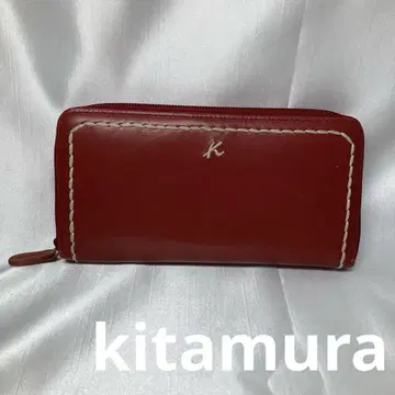 키타무라 라운드형 장지갑 레드 K마크