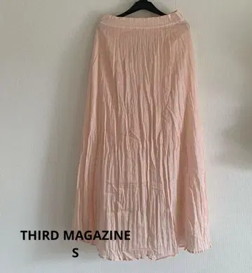[ 새상품 ] THIRD MAGAZINE 핑크 플리츠 롱 스커트 S