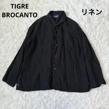 TIGRE 티그르 브로칸테 린넨 웨스턴 셔츠 숯 블랙
