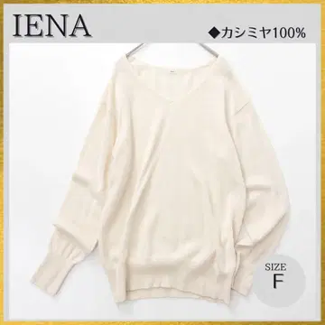새상품급 IENA 캐시미어 V넥 니트 풀오버 아이보리 화이트 F