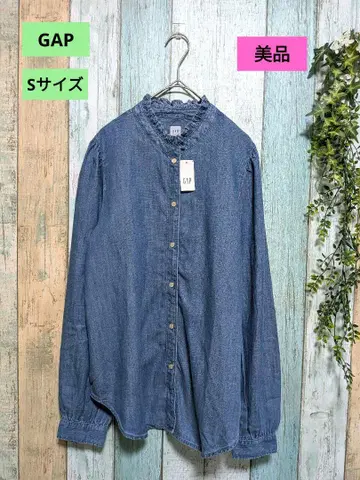 GAP 택 포함 새상품급 S 사이즈 프릴 옷깃 데님 셔츠 긴팔