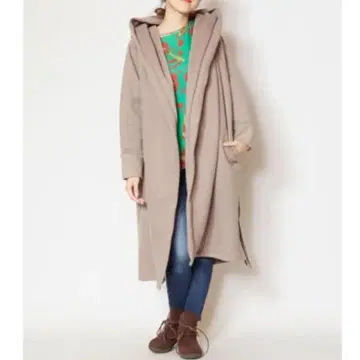차이하네 Yul 빅 실루엣 심플 무지 후드 코트