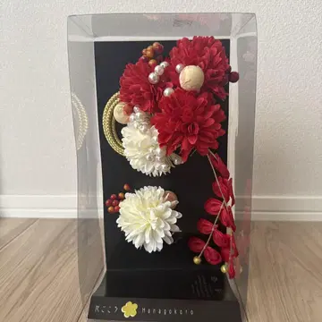 화려한 빨흰 머리 장식