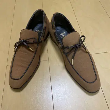 브라운 로퍼 캔버스 소재 가죽 끈 포함