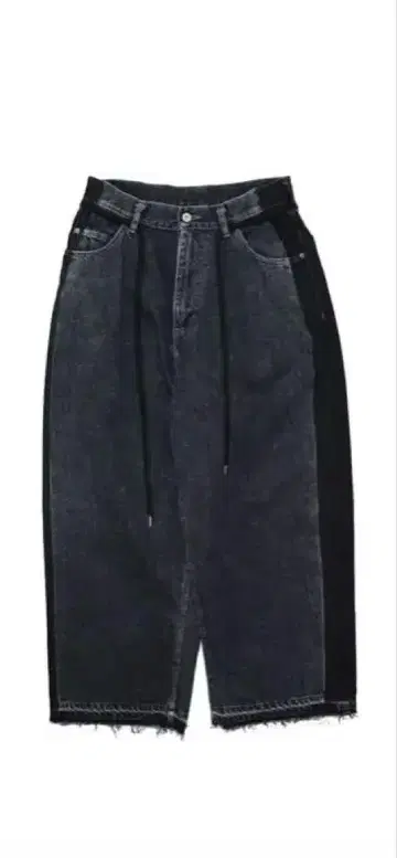 엘레팹 사이드 콘트라스트 데님 팬츠 블랙 31