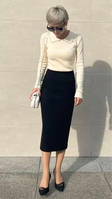 [ 새상품 ] JENNE 어른 고급 롱 스트레이트 스커트 L