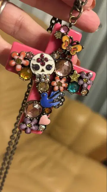 안나수이 ANNA SUI 목걸이 펜던트 십자가 해골