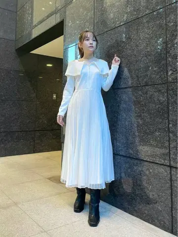 redyazel 오프숄더 플리츠 스커트 원피스