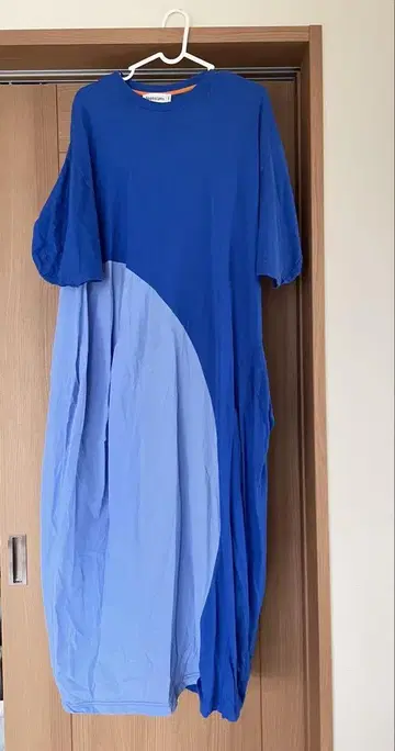 나곤스탠스 반팔 원피스 S 블루 파란색