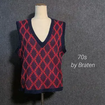 빈티지 70s Braten 니트 베스트 US 구제 의류