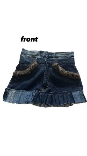 데님 미니 스커트 프릴 포함