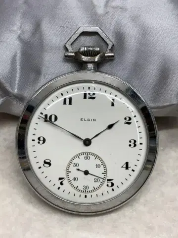 T5) ELGIN 회중시계 수동 와인딩 스몰 세컨드 파랑 바늘