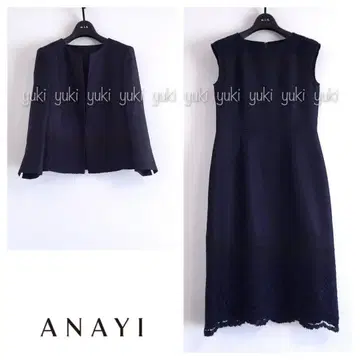 ANAYI 도비 + 레이스 라메 자수 셋업 네이비