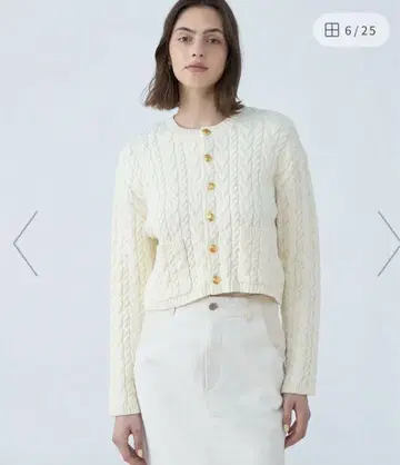 MACPHEE 하이브리드 코튼 케이블 크루넥 가디건