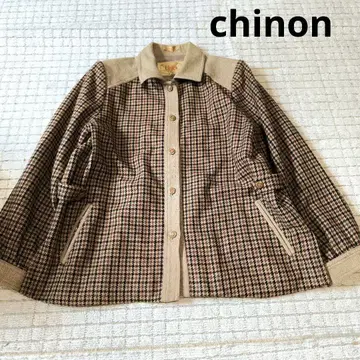 Chinon 체크 무늬 캐주얼 자켓 쇼와 레트로 글렌체크