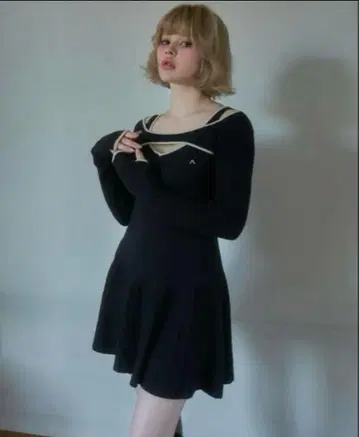 ANDMARY Nana cable flare mini dress
