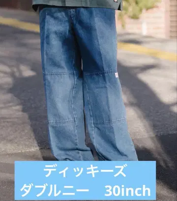 디키즈 더블니 데님 와이드 실루엣 팬츠 30인치