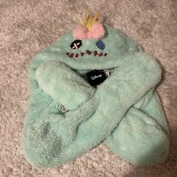 [ 미사용 새상품 ] 스티치 스크럼프 머플러 캡