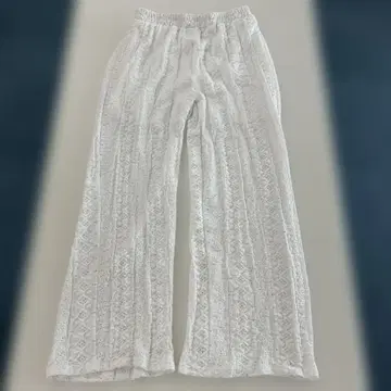 화이트 레이스 무늬 팬츠 L ( N )