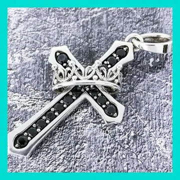 정가 72,000원 저스틴 데이비스 크라운 크로스 목걸이 (블랙)