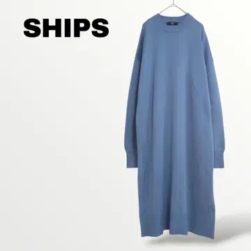 [쉽스 SHIPS] 울 혼방 니트 원피스 F 스카이블루 루즈핏