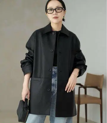 plage Leather Like Car 코트 자켓