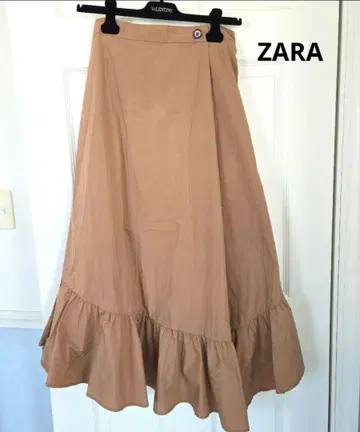 자라 베이지 플레어 롱 스커트 M 사이즈