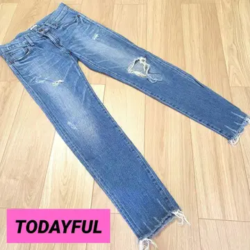 새상품급 TODAYFUL 투데이풀 데미지 데님 라이트 블루