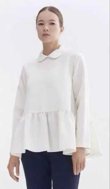 요리 라운드 칼라 블라우스 화이트 L 주의 사항을 읽어 주세요.