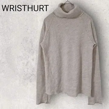 WRISTHURT 긴팔 스웨터 니트 베이지 울 혼방 터틀넥