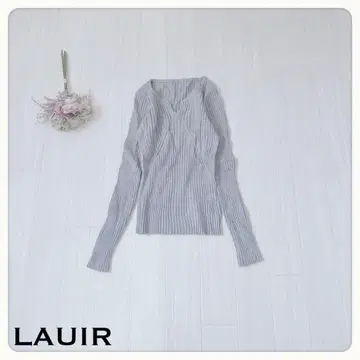 [새상품급] 라우어 리브 니트 V넥 여리여리핏 그레이 38