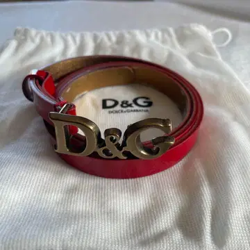 D&G 빨간색 가죽 벨트 97cm 1.5cm